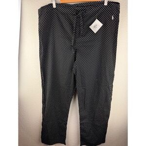 NWT Polo Ralph Lauren Womens Sleepwear Pajama Pants Black White Polka Dot Medium